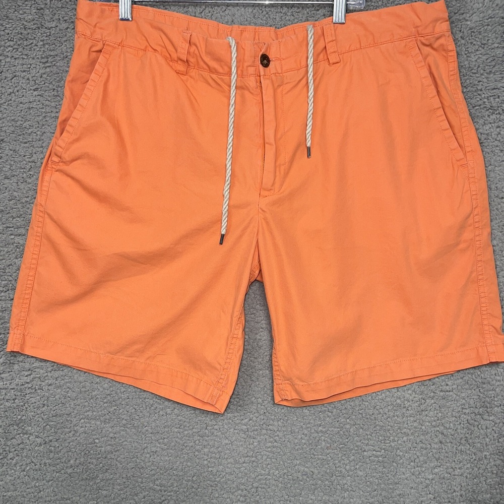 VTG Polo Ralph Lauren Swimwear Shorts Men's Sz 38 Orange Board Trunks Beach Logo